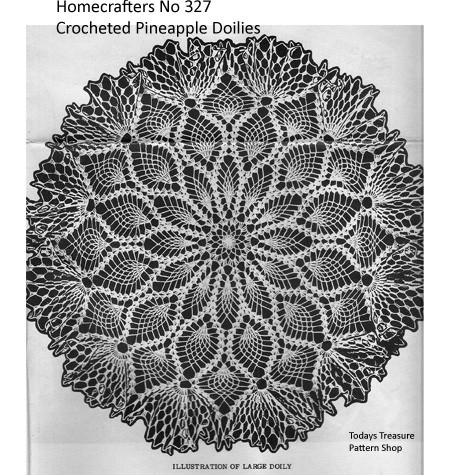 12 Pineapple 6 Crochet Doilies Ecru - Candles4Less