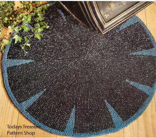 Round Rug Knitting Pattern, Two Colors, 28 Inches