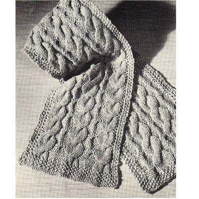 Easy Beginners Cable Scarf Free Knitting Pattern, 12 x 54