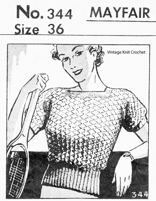 Vintage Knitted Blouse Pattern Mayfair Needle Art 344