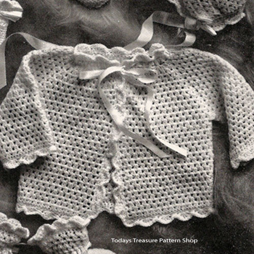 Lacy Crochet: Lacy Baby Sacque, Free Vintage Pattern