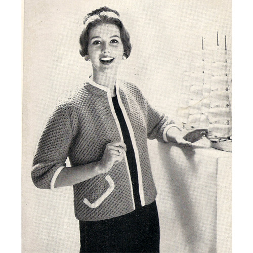 Simple Knit Jacket Pattern, Vera Maxwell Design