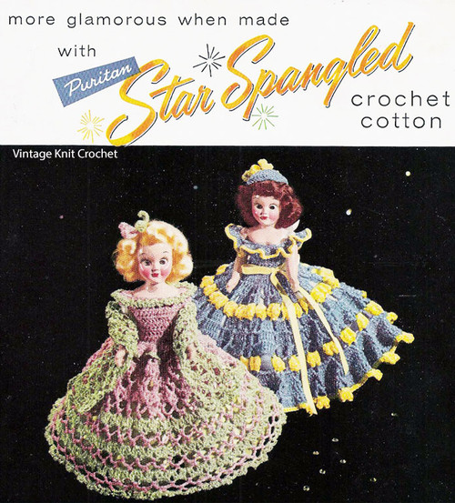 Southern Belle Crochet Doll Dress for the 7 or 8 inch Doll AT Leaflet 1063