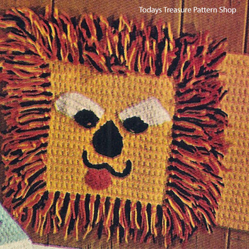 Childs Lion Rug Wallhanging Crochet Pattern