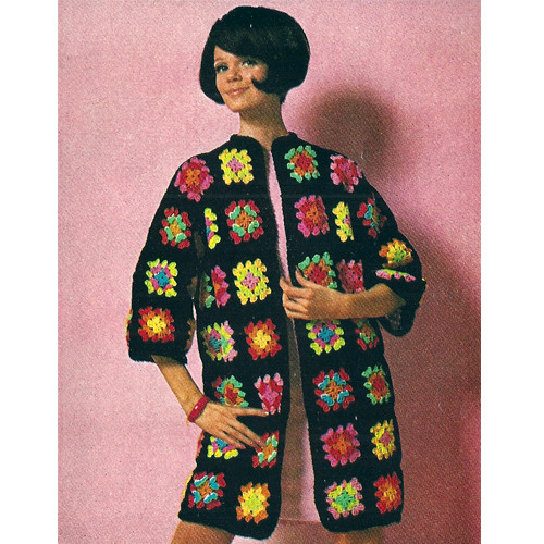 Granny Square Afghan Coat PDF Pattern