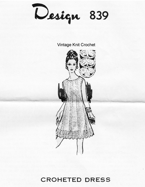 60s crochet dress pattern Easy 1960s Crochet Dress Pattern Quick Crochet Watermarked PDF Only