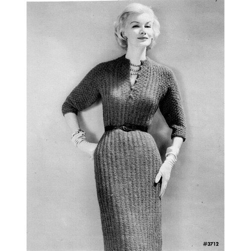 Elegant Ribbed Dress Knitting Pattern