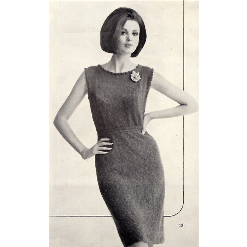 Knitted Nubby Trimmed Dress Pattern Sleeveless Knitted Nubby Trimmed Dress Pattern Sleeveless