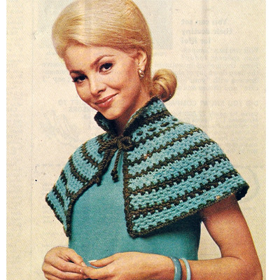 Crochet Striped Capelet Pattern Mini Cape
