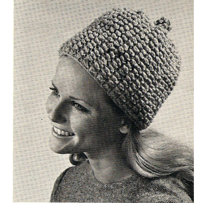 Knit Puff Stitch Cloche Hat PDF Pattern