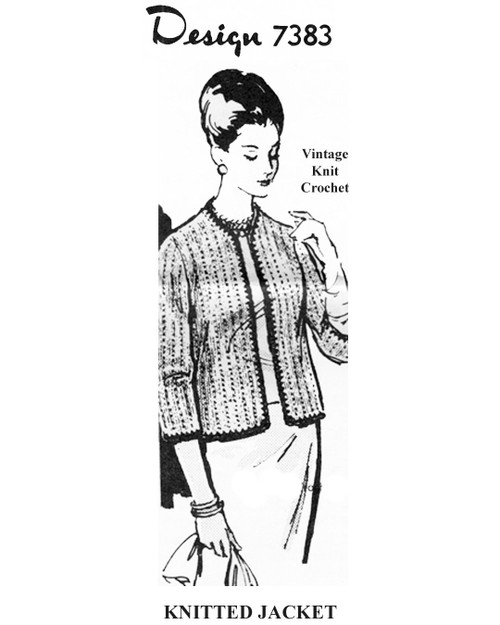 Vintage Knitted Jacket Pattern, Chanel Plus Size Design 7383 Mail