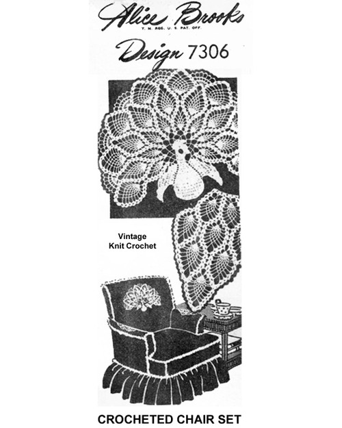 Crochet Peacock Chair Doily Pattern in Pineapple Stitch Mail