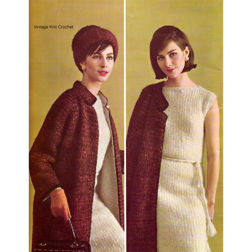 Knitted Mohair Dress Pattern with Jacket Hat