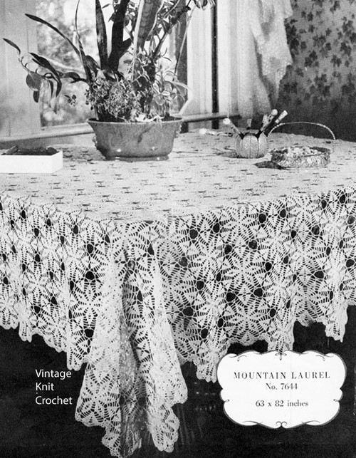 Crochet Tablecloth Pattern, Mountain Laurel Medallions
