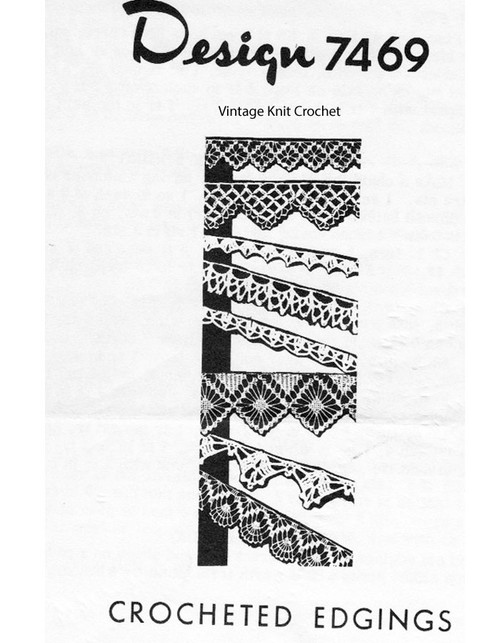 Crochet Edgings Pattern, Eight Motifs, Alice Brooks 7469