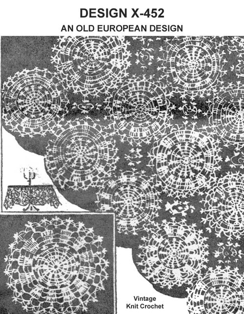 Vintage Crochet Lace Medallion Pattern X