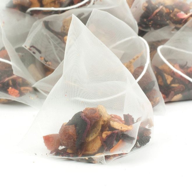 Exotic Strawberry Kiwi Fruit Tea Pyramid Tea Bags Biodegradable