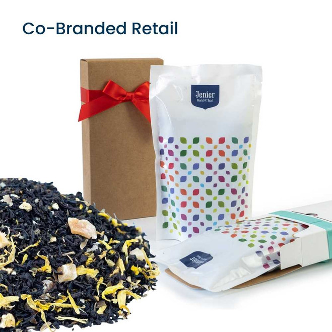 Apricot & Peach Black Tea - Co-Branded Retail Cartons - Example of Loose Leaf Tea Insert