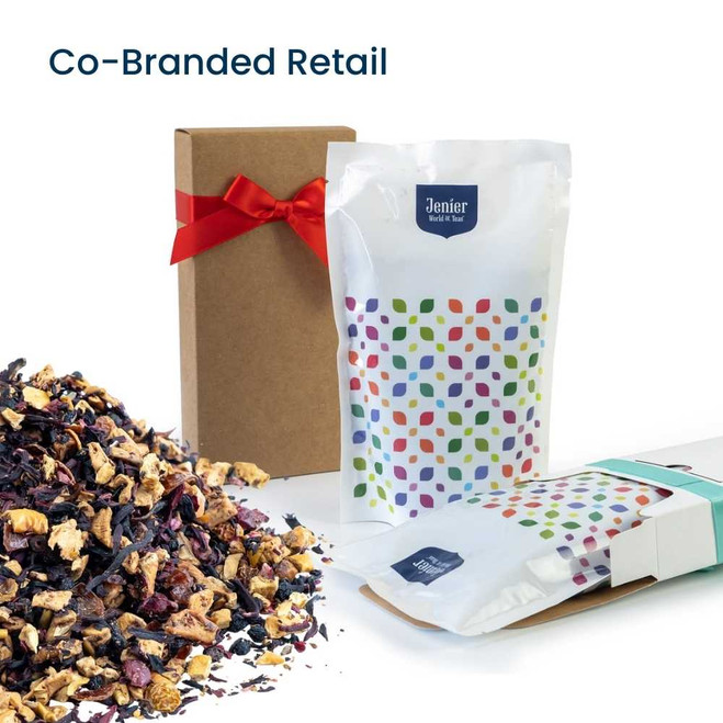 Apple & Cranberry - Co-Branded Retail Cartons - Example of Jenier Loose Leaf Tea Insert