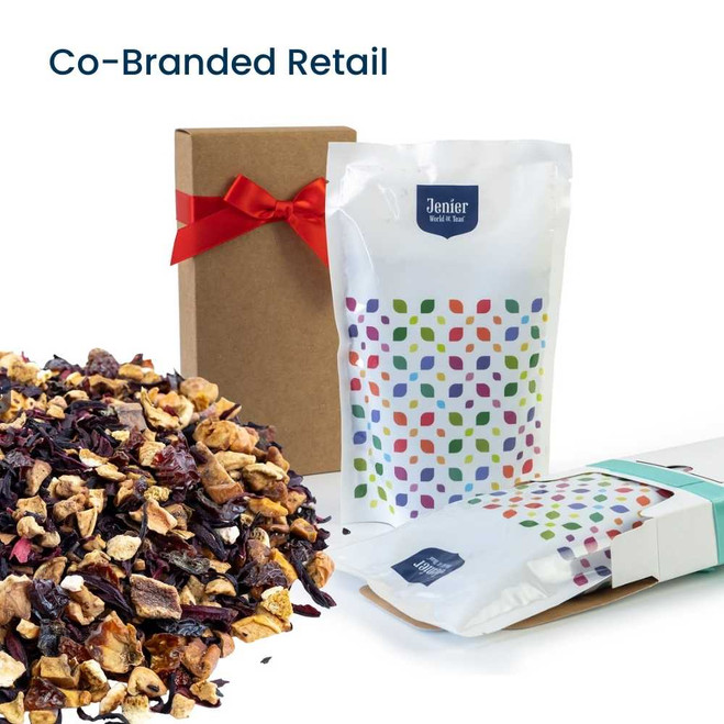 Orange & Apple Fruit Tea - Co-Branded Retail Cartons Example of Loose Leaf Tea Retail Insert