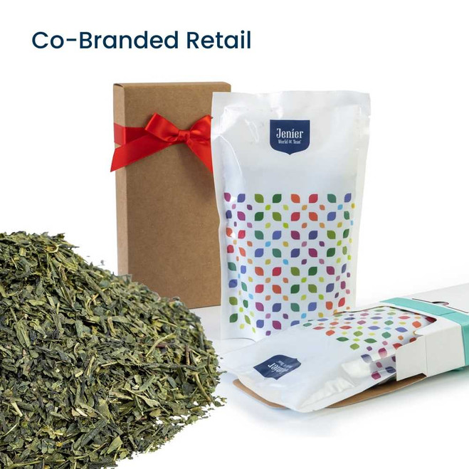 Japanese Sencha - Co-Branded Retail Cartons Example of Loose Leaf Tea Retail Insert