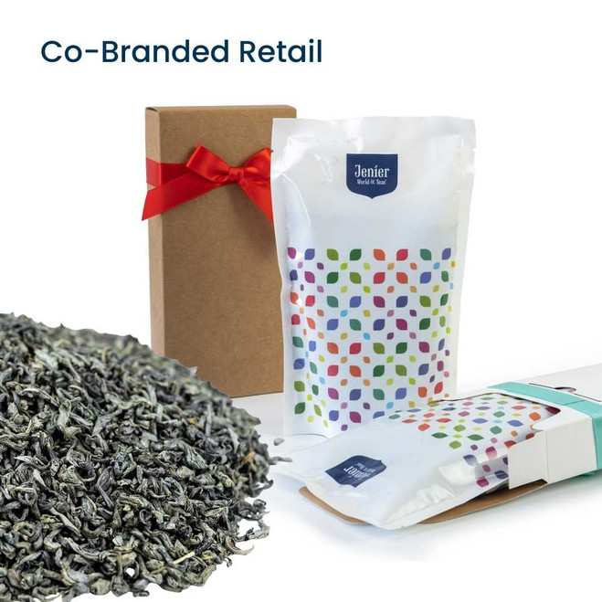 Chunmee Taipan Superior - Co-Branded Retail Cartons Example of Loose Leaf Tea Retail Insert