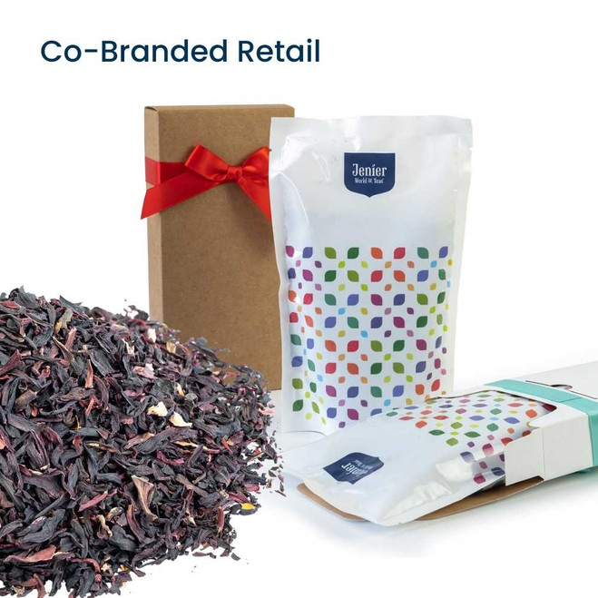Nile Hibiscus - Co-Branded Retail Cartons Example of Jenier Loose Tea Insert