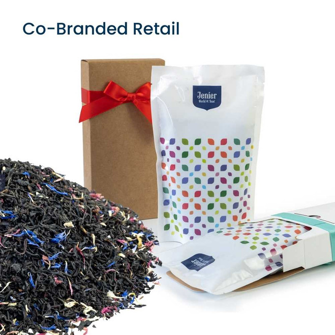 The Platinum Jubilee Blend - Co-Branded Retail Cartons Example of Jenier Loose Leaf Tea Insert