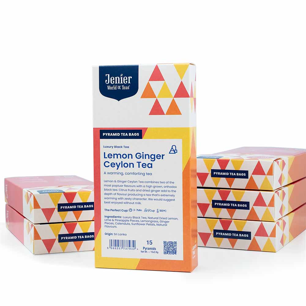 Lemon & Ginger Tea Bags | Flavoured Black Tea | Jenier Teas