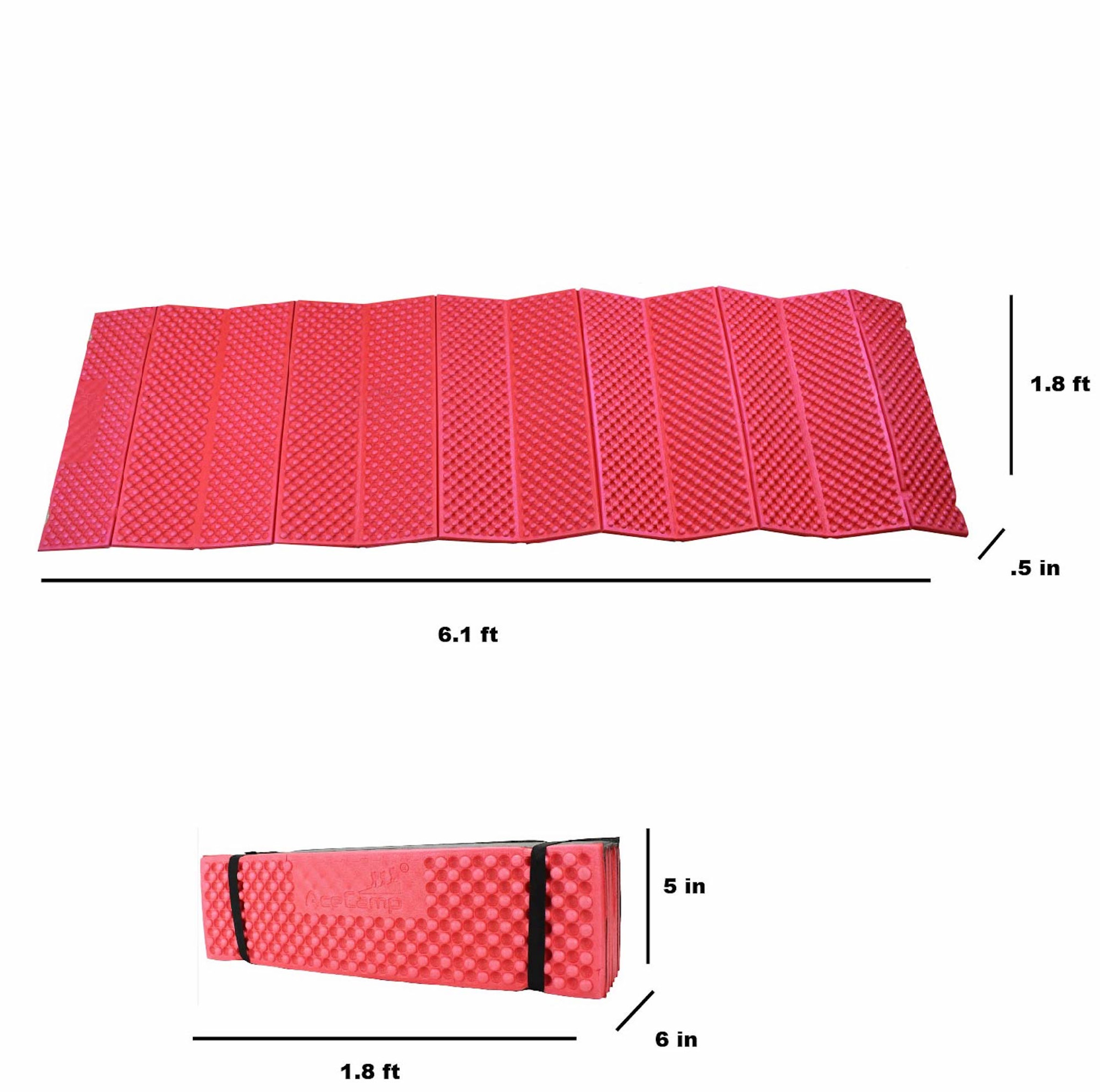 Fold-O-Mat Foam Sleeping Camping Pad, Red 