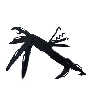 10-in-1 Black Multitool Pocket Knife