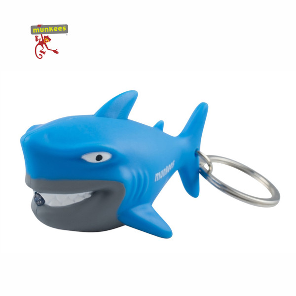 Shark LED Flashlight Keychain Angled View
