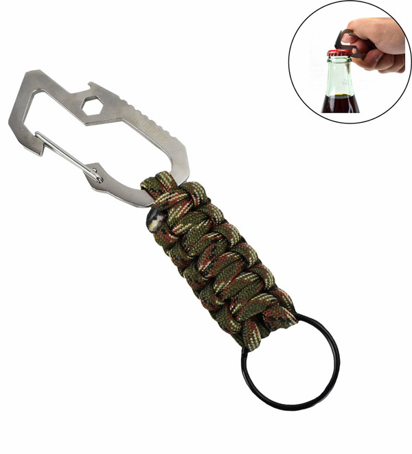 Multi-functional Paracord Carabiner Keychain