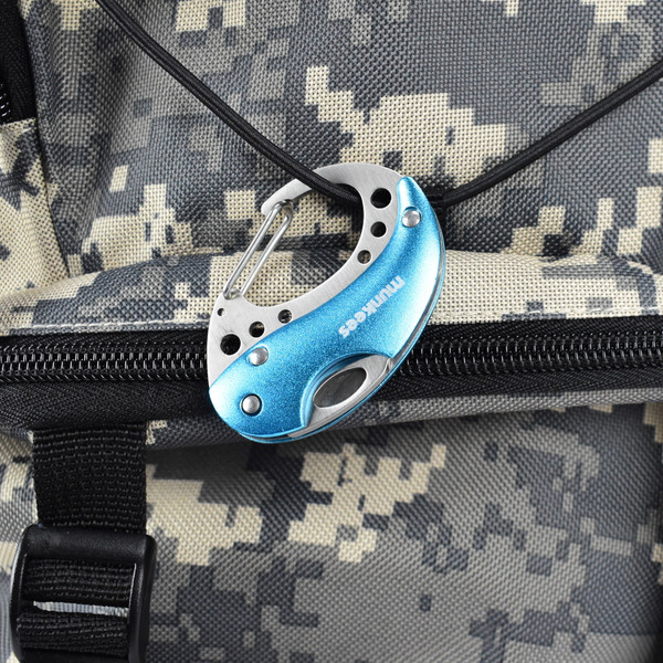 Blue Mini Carabiner Folding Knife | Keychain