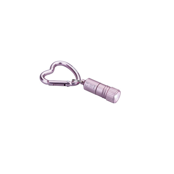 Pink Mini LED w/Heart Carabiner