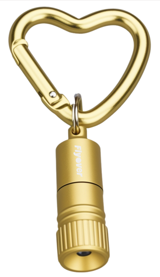 Gold Mini LED w/Heart Carabiner