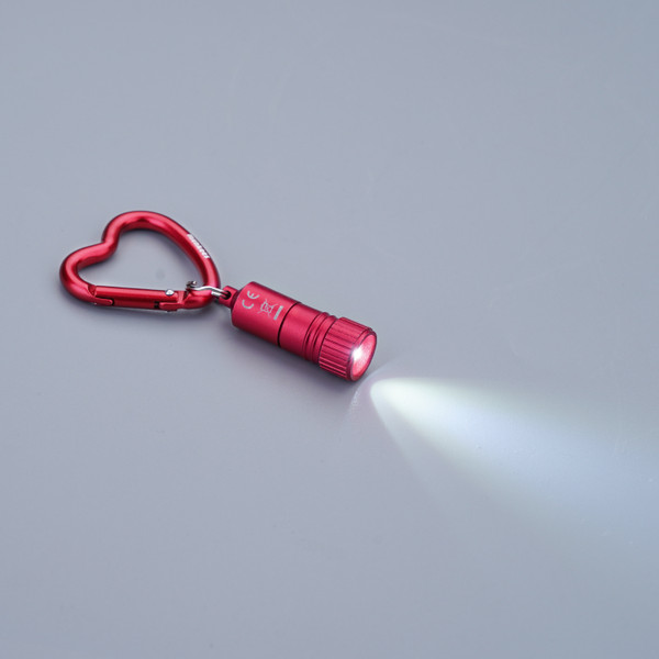 Red Mini LED w/Heart Carabiner