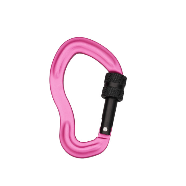Pink Ear-Shape Forged Biner w/ Lock 75mm
