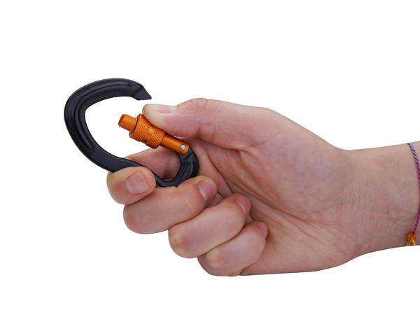 Black Ear-Shape Forged Biner w/ Lock 75mm