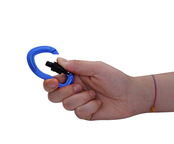 Blue Ear-Shape Forged Biner w/ Lock 75mm