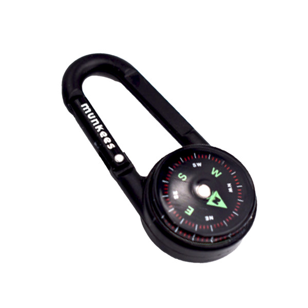 Black Carabiner Compass with Thermometer