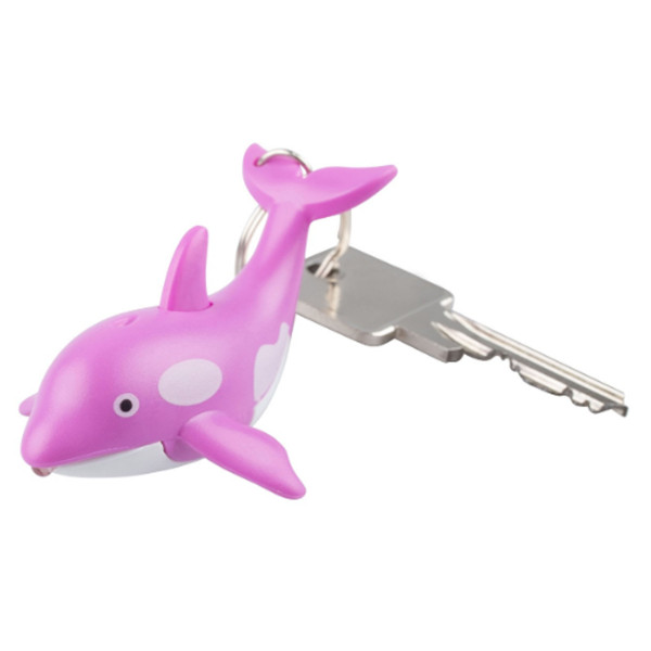 Pink Whale LED Keychain