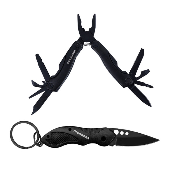 Multi Duo Multitool + Stainless Steel Knife Set - Black