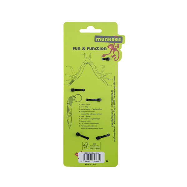 Multi Duo Multitool + Stainless Steel Knife Set - Back of Card