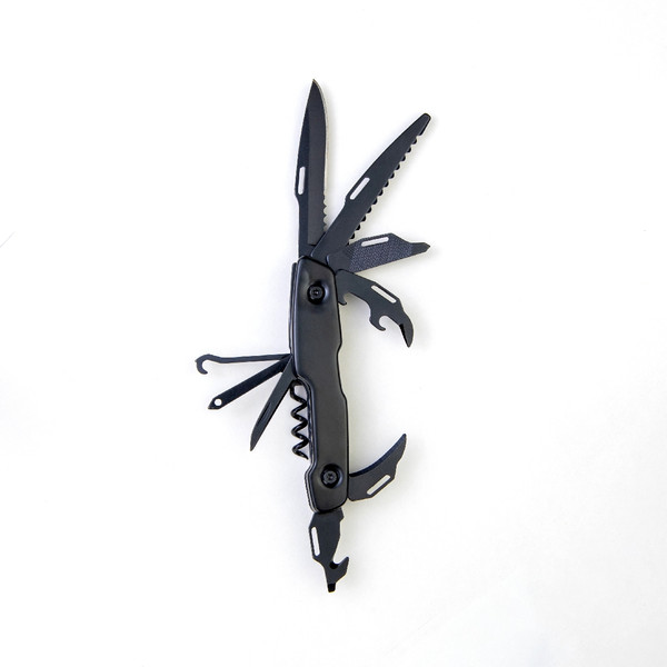 10-in-1 Black Multitool Pocket Knife