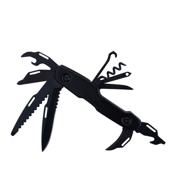 10-in-1 Black Multitool Pocket Knife