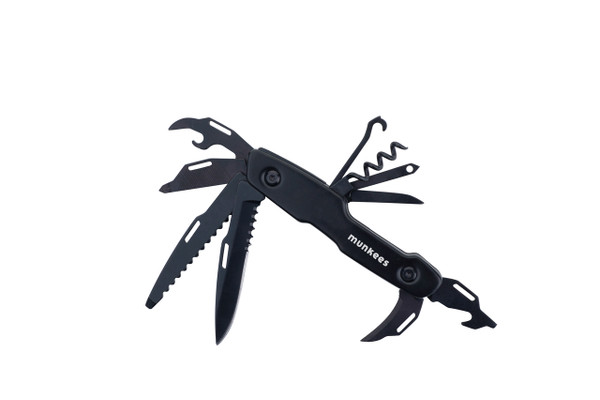 10-in-1 Black Multitool Pocket Knife
