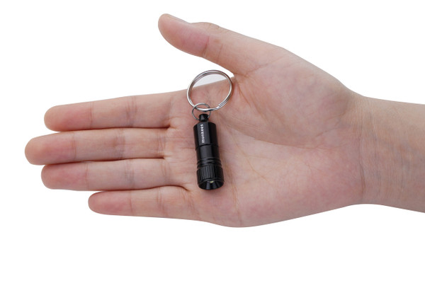Mini LED Flashlight Keychain Grey