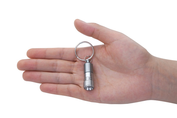 Mini LED Flashlight Keychain Silver