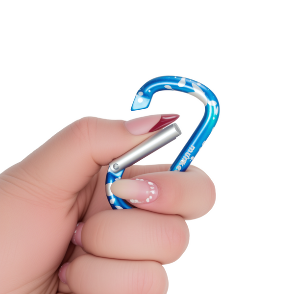 Colored D Carabiner  60 mm Blue